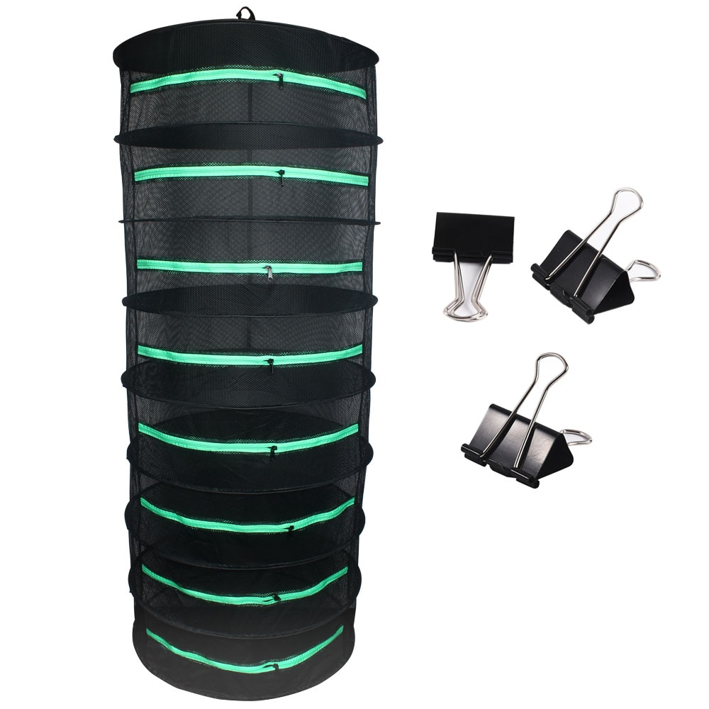 Casolly Black Herb Drying Rack W/Green Zipper,Scissors for Free