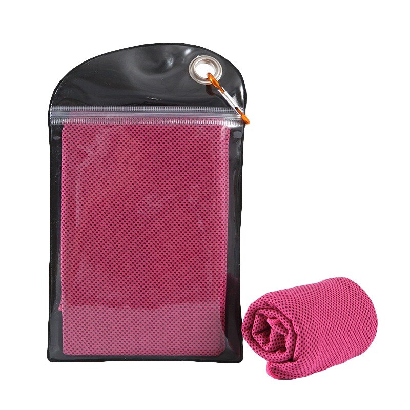 100*30cm Carabiner bag Ice Towel Utility Enduring Instant Cooling Towel Heat Relief Reusable Chill Cool Towel: M