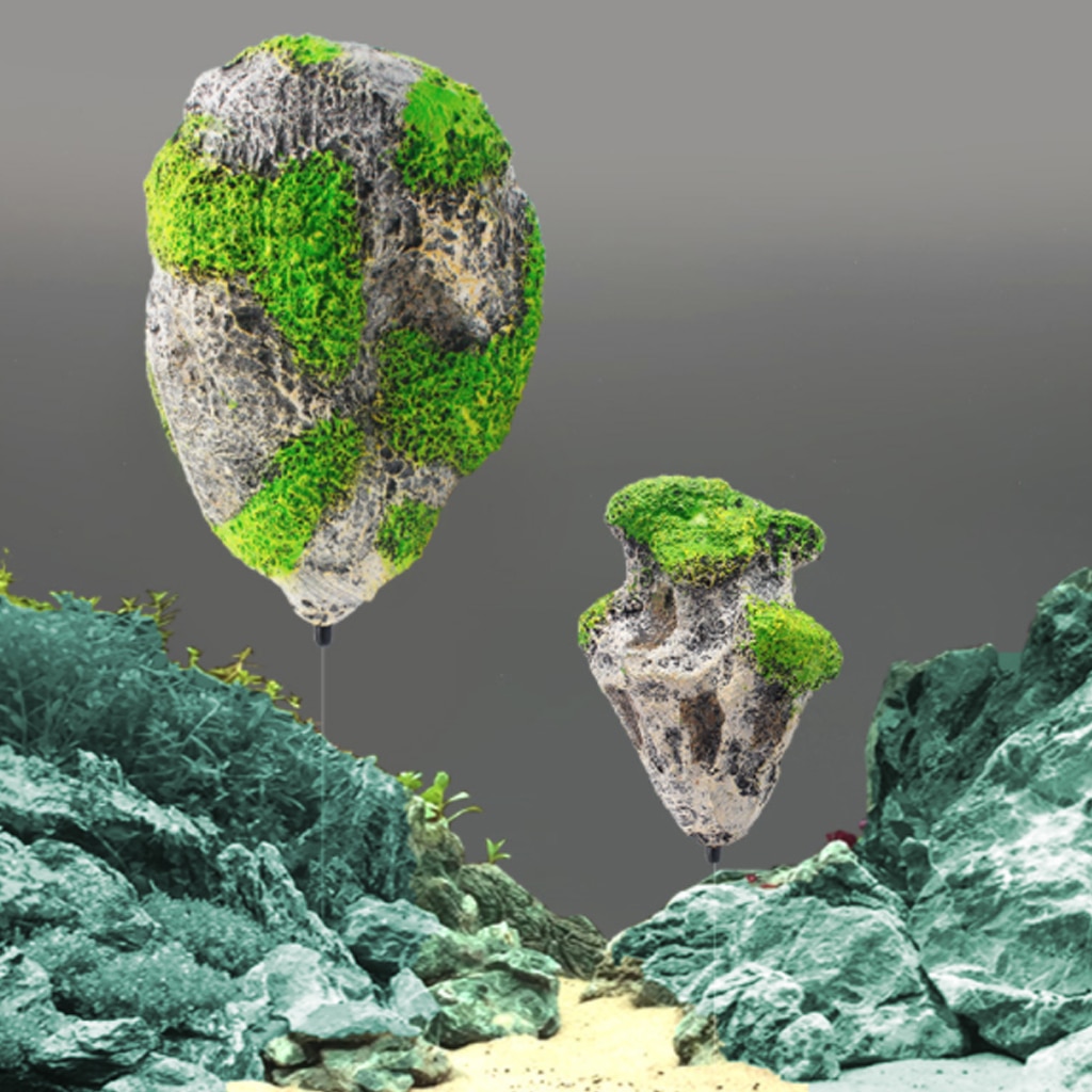 Floating Rock Suspended Simulation Artificial Stone Aquarium Decor Fish Tank Decoration Green Floating Pumice Pet Accessories