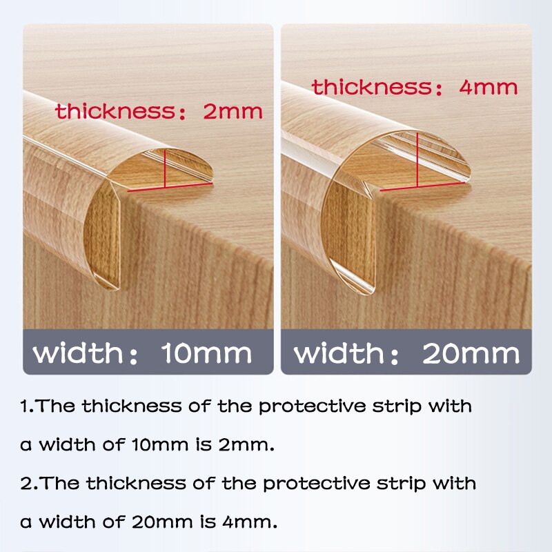 Transparent PVC Baby Protection Strip With Double-Sided Tape Anti-Bumb Kids Safety Table Edge Furniture Guard Corner Protectors