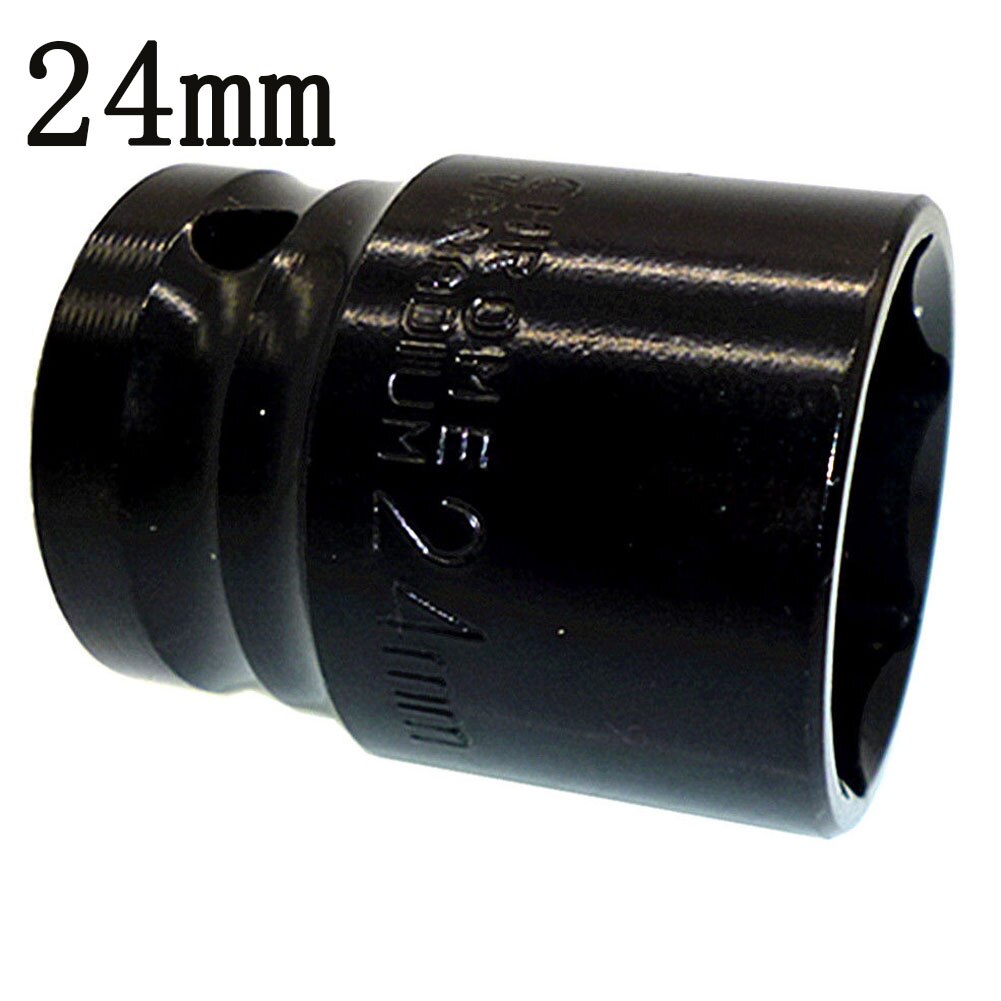 21/22/24/27mm chrome-vanadium steel Impact Socket 1/2" Square Drive 6 Point Metric Sockets Wrench Air Tool Black