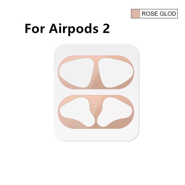 Protector de polvo de Metal para Airpods, pegatina de accesorios para la piel de Apple, caja de carga, Protector para Airpods 2, Airpods 2: rose for airpods 2