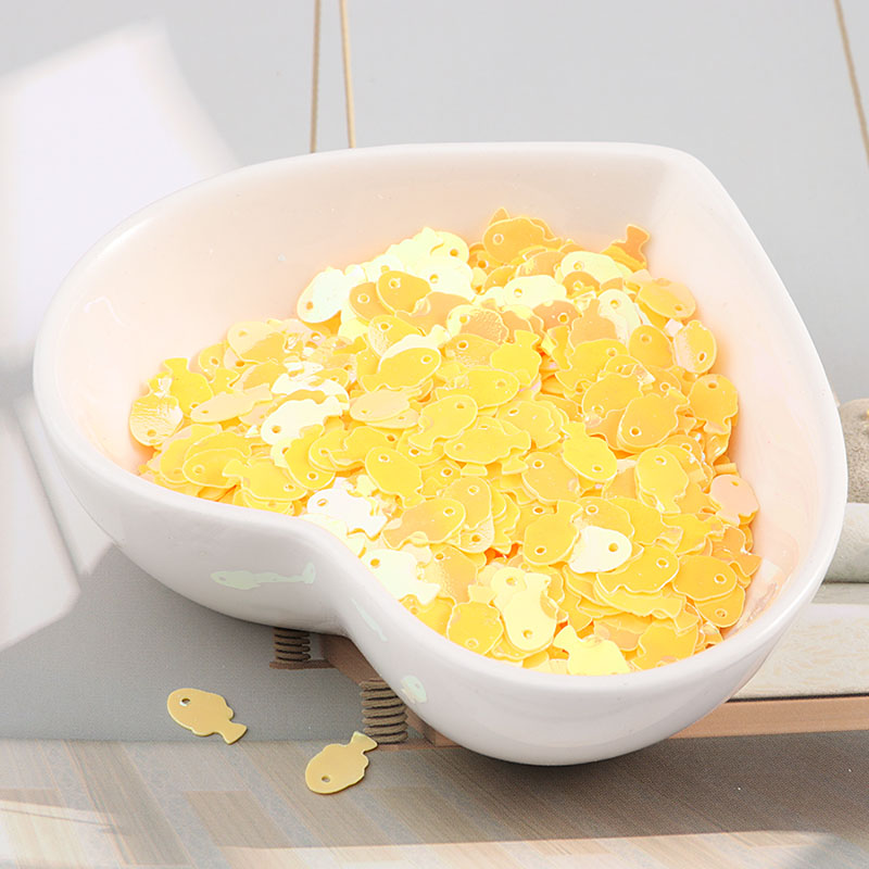 10g/bag 5*7mm Colorful Fish Sequins DIY Slime Material Sequins Fittings for Needlework Craft Costume Jewelery 720pcs: AB Yellow