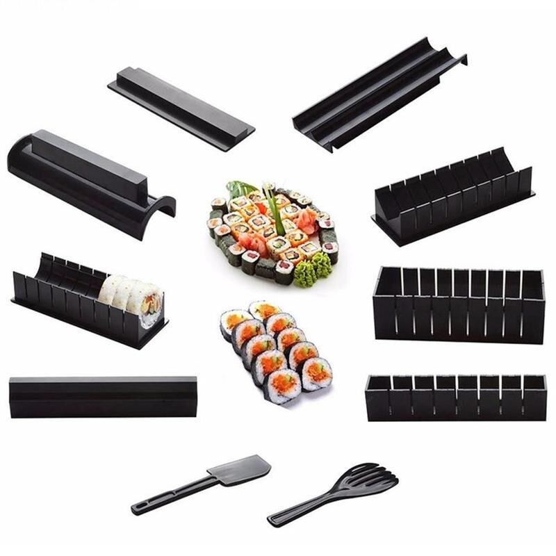 10 stk / sæt diy diy sushi fremstillingssæt japansk sushi madlavning ris sushi værktøj køkken sushi rulle rulle maker skimmel værktøj  g3 a 3