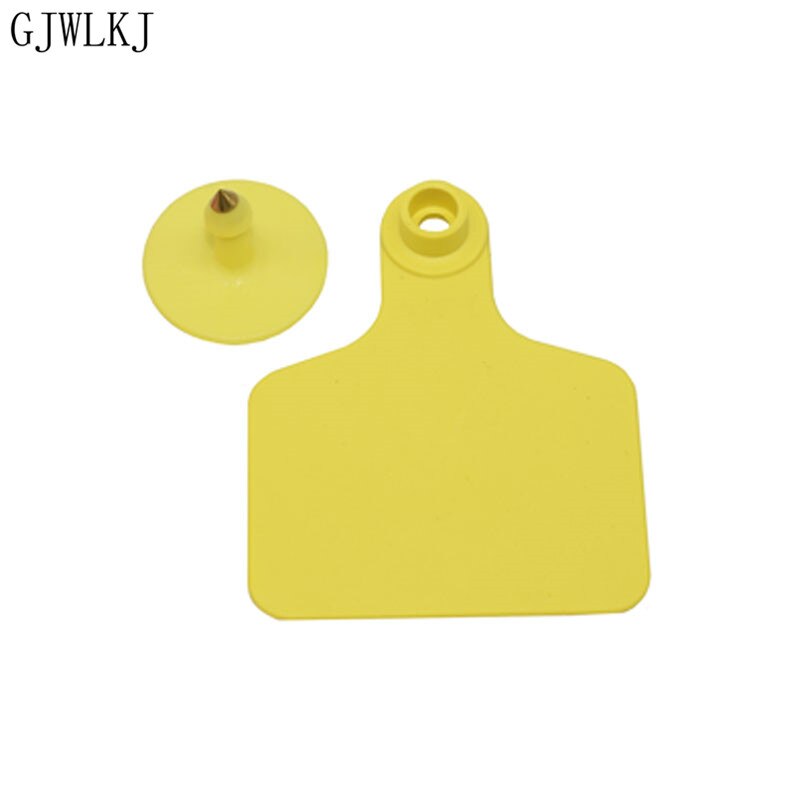 20 zestawów z wysokiej jakości TPU bydła kolczyków i niemy głowy miedzi kolczyki zwierząt gospodarskich identyfikacji karty zwierząt dostaw: żółty