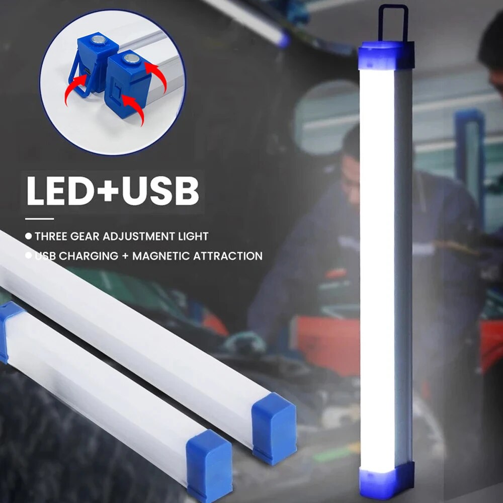LED-balklicht Oplaadbare buis Campinglamp Magnetische ophanging Draagbare gloeilamp voor noodgevallen Nachtmarkt Buitenverlichting