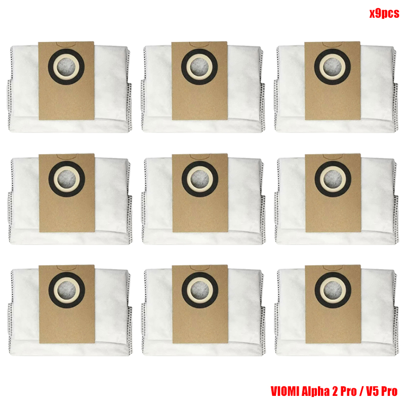 Pièces de rechange pour aspirateur robot Viomi Alpha 2 Pro / V5 Pro, brosse à rouleau, sac à poussière, vadrouille, chiffons, brosse latérale, filtre Hepa: Gris foncé
