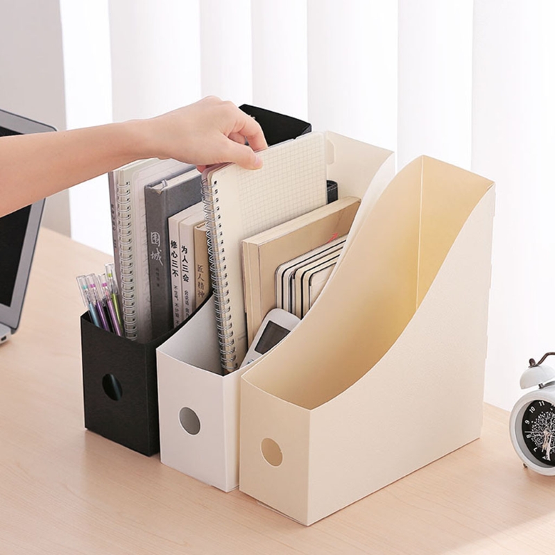 Office Document File Storage Box Folding Desktop Organizer Multi-functional Books Pencil Sundries Storage Rack Stationery
