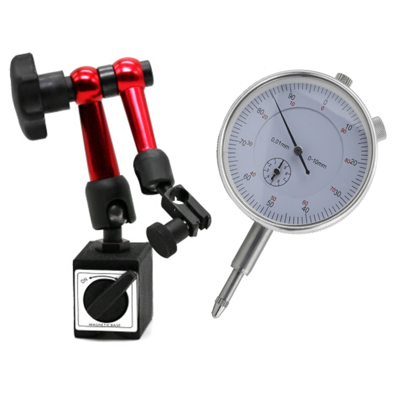 0.8mm Dial Test Indicator Gauge Universal Magnetic Base Holder Stand Table Scale 0-10mm dial Indicator Center Finder Measurement