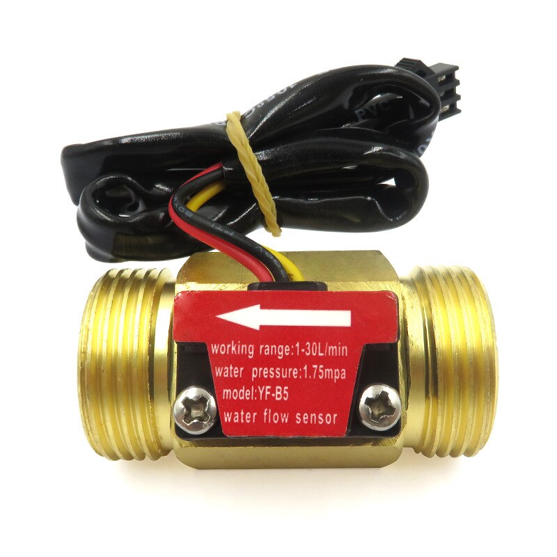 G3/4 " mässing vattenflödessensor turbinmätare magnetisk halleffektsensor yf -b5