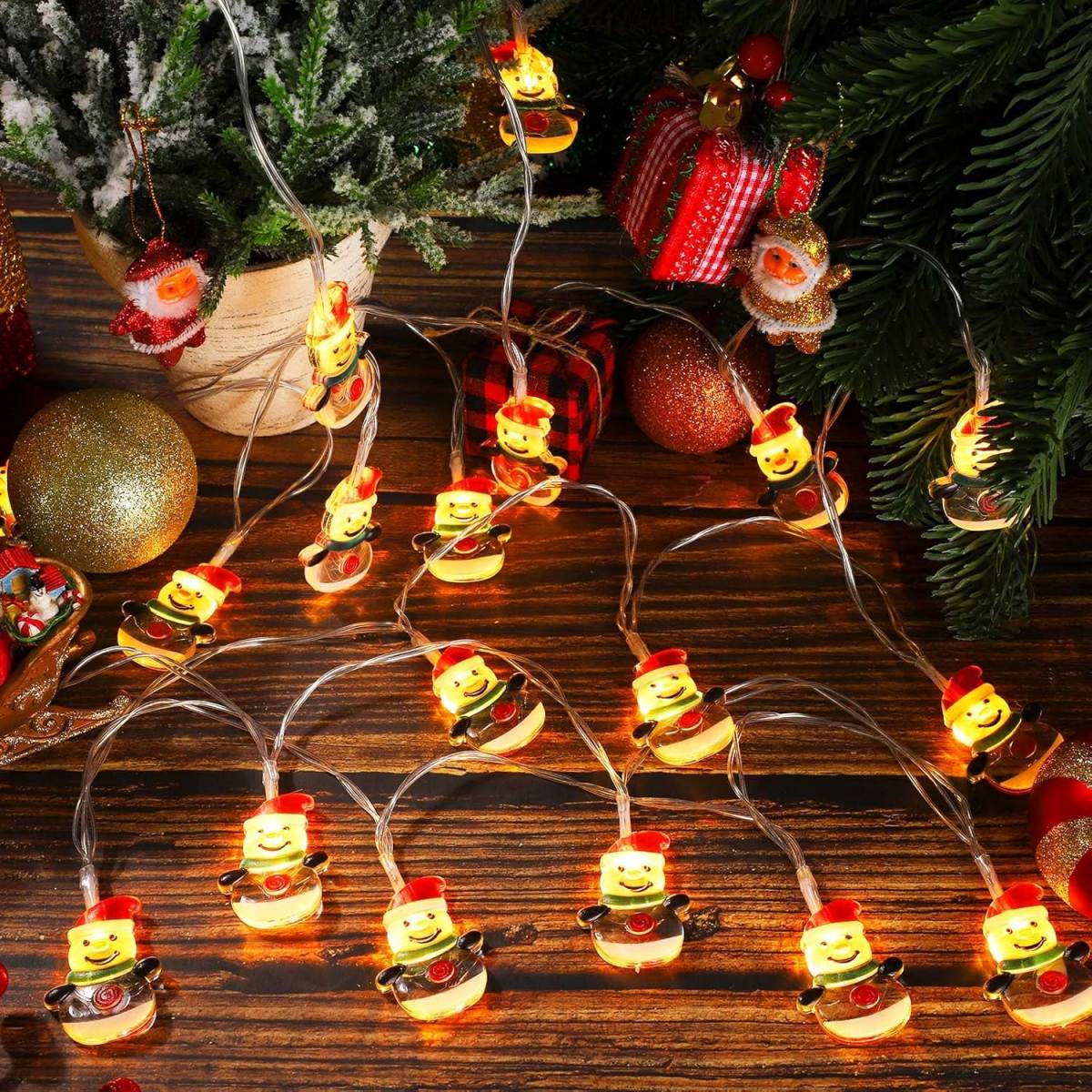 1pc luci natalizie per albero di Natale, pupazzo di neve e Babbo Natale lucine a portato per la casa alberi di Natale decorazioni per interni di nozze