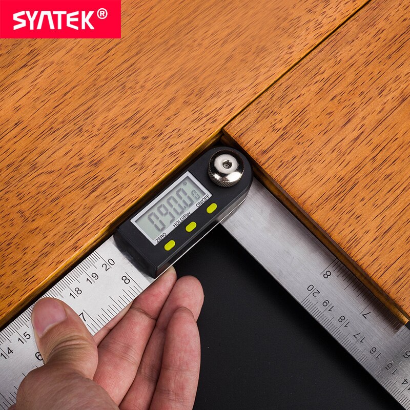Syntek 0-200mm 0-300mm Electronic Digital Angle Finder Meter Stainless Steel Angle Ruler Protractor Inclinometer Goniometer CE