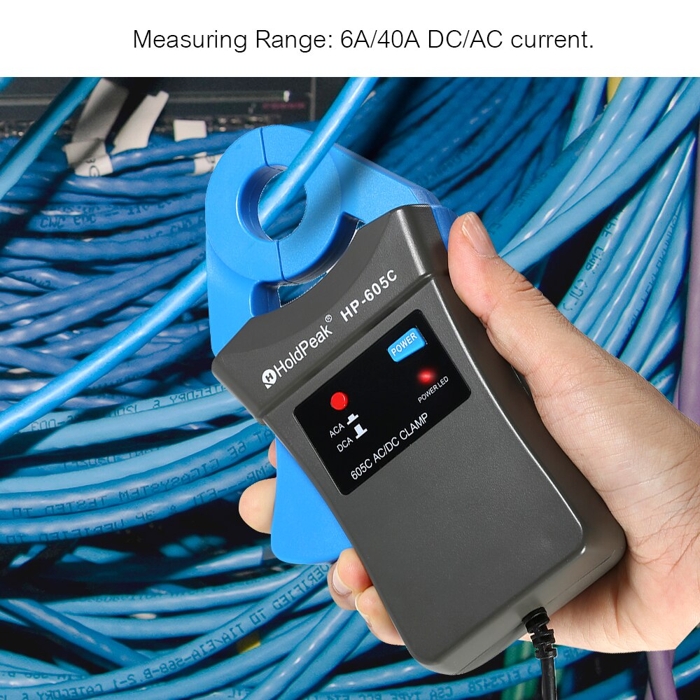 HoldPeak 6A/40A DC/AC Current Clamp Adapter Clamp-On Adapter Meter with Test Probes for convenient measurement