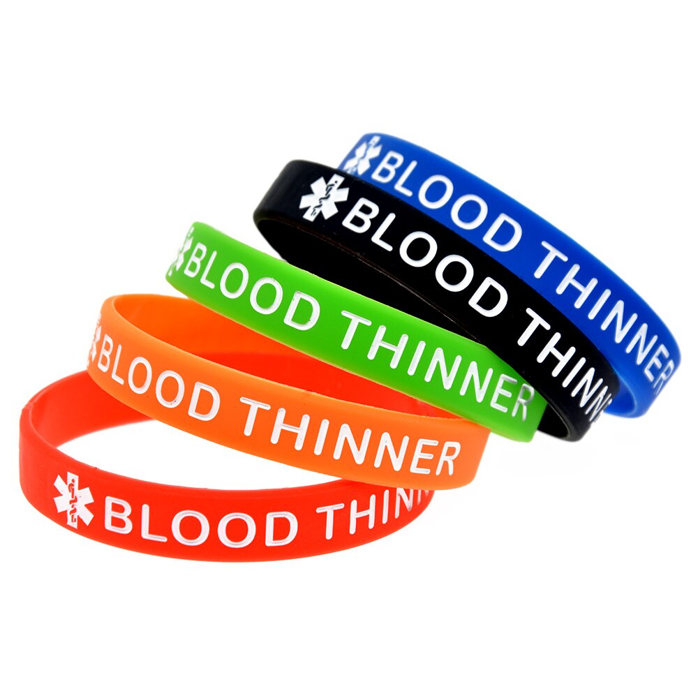 Obh 1pc sangue mais fino silicone pulseira adulto tamanho 5 cores disponíveis