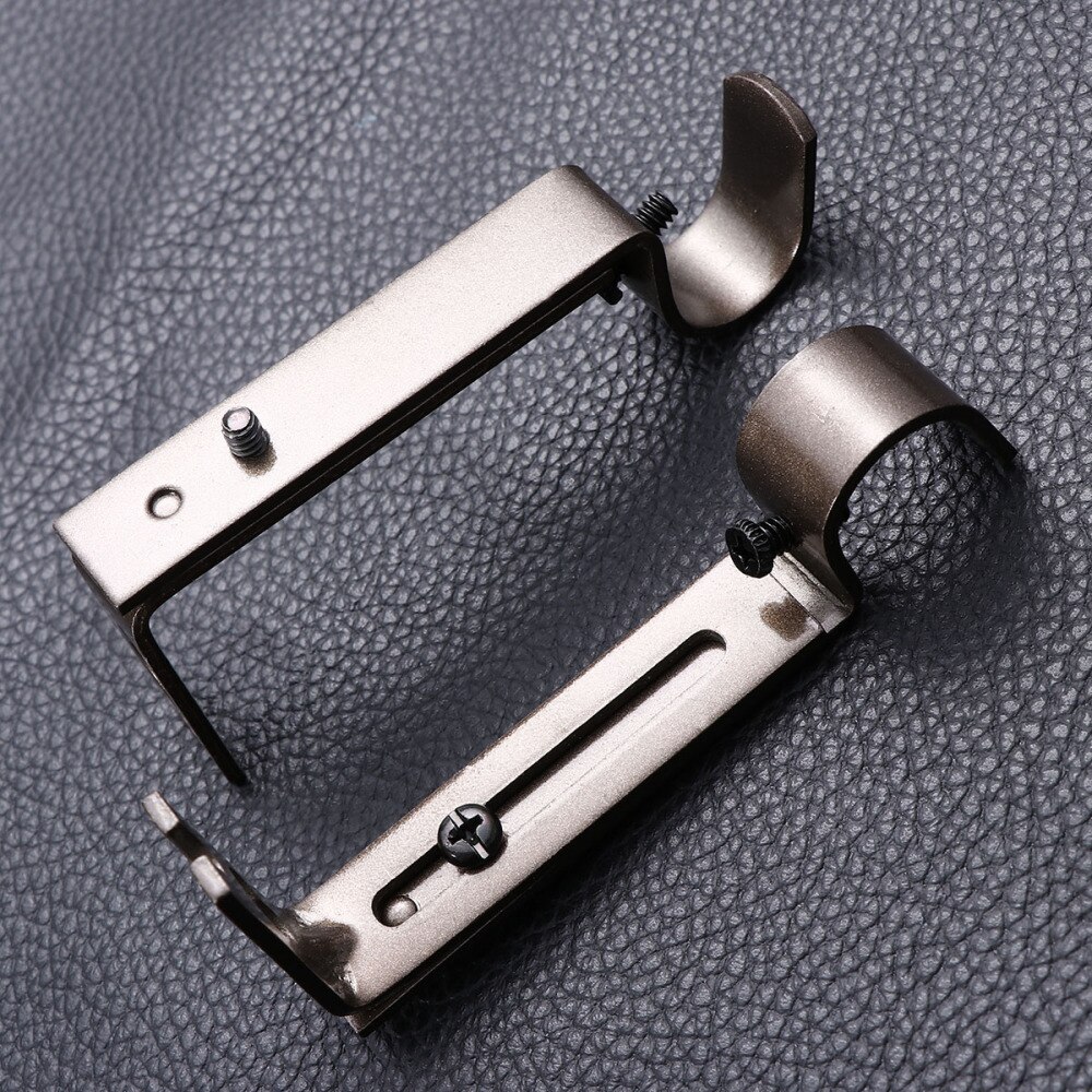 2 PCS 19.05mm Adjustable Curtain Rod Curtain Pole Holder Curtain Drapery Rod Brackets (Black)
