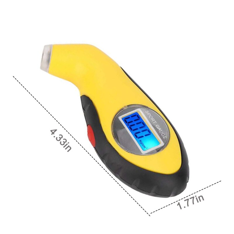 ABS Digital LCD Display Car Tire Pressure Gauge Electronic Sensor Four Measurement Modes Blue Fluorescence Pressure Measuring