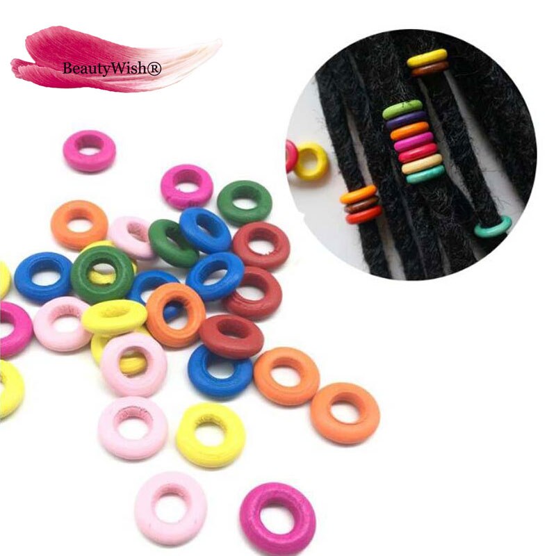 Cuentas 20 piezas de madera para trenzas, cuentas con orificio de 7mm para trenzas