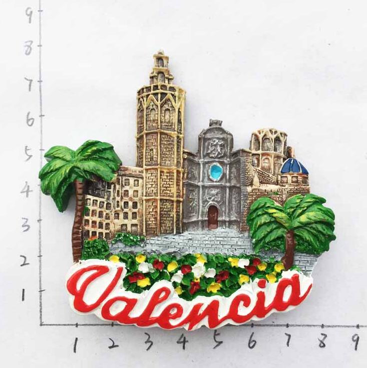Valencia Cathedral 3D Fridge Magnet Travel Souvenirs Home Decoration Refrigerator Magnetic Stickers