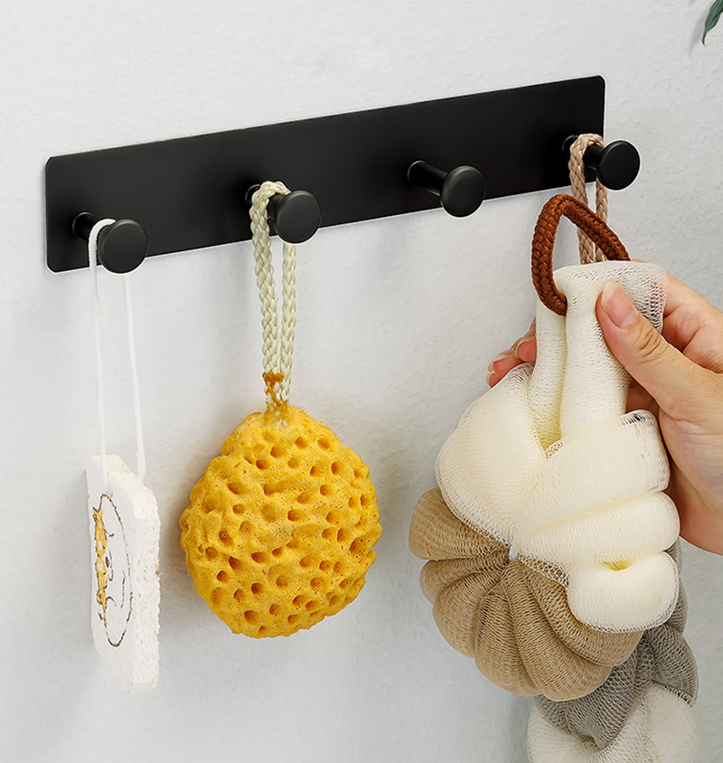 Väggmonterad klädhängare, självhäftande klädkrokar, dörrkrokar i rostfritt stål för att hänga hatthanddukar och kläder, rund krok