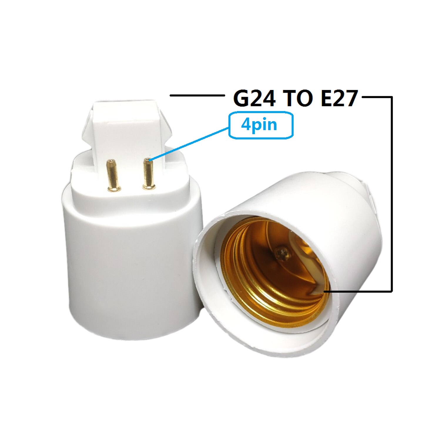 4PIN G24 Om E27 Lamp Holder Converters Lamp Base Socket Led Halogeen Cfl Lamp Converter G24 Lamp Adapter Schroef