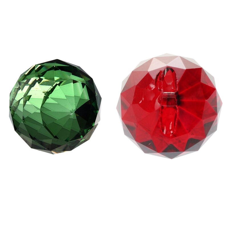 ! Feng Shui Crystal Ball - 40mm Green & 30mm Red