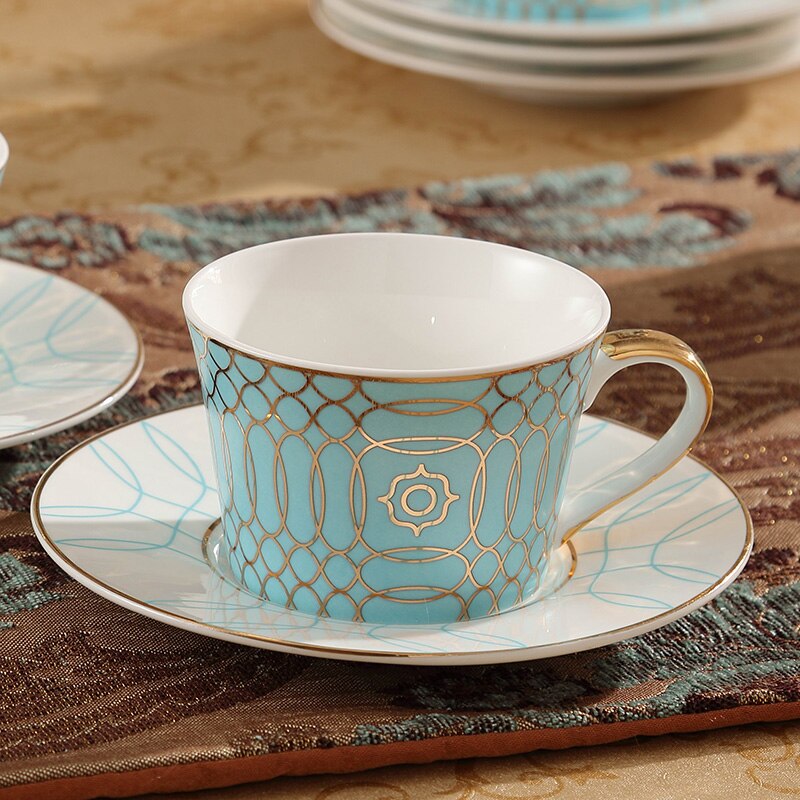 Topkvalitets benporcelæn kaffekop europæisk tekopsæt og underkop hjemmefest eftermiddagste tekop porcelæn