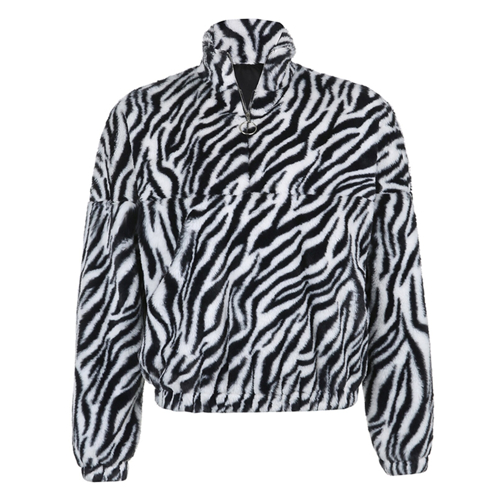 Vrouwen warme winter top rits jassen dames trui jumper uitloper lange mouwen pluche jas top зимняя куртка женская  #t2g