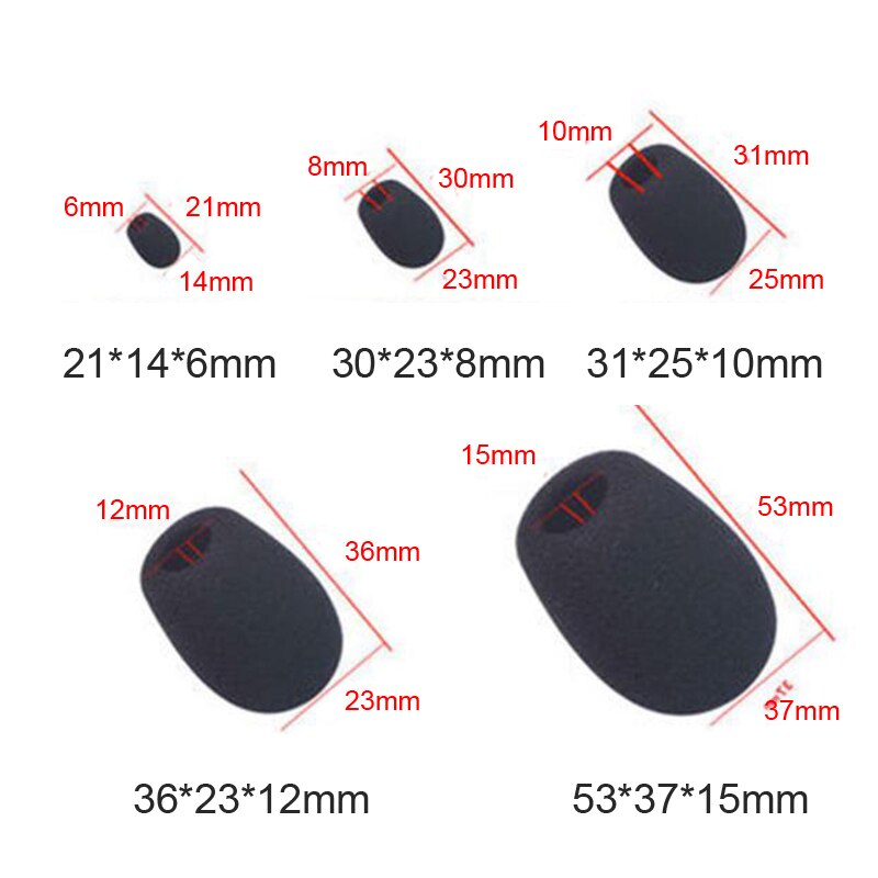10 sztuk mini mikrofon pokrywa zestaw słuchawkowy wymienna pianka mikrofon pokrywa Mic pokrywa zestaw słuchawkowy osłona przeciwwiatrowa pianka