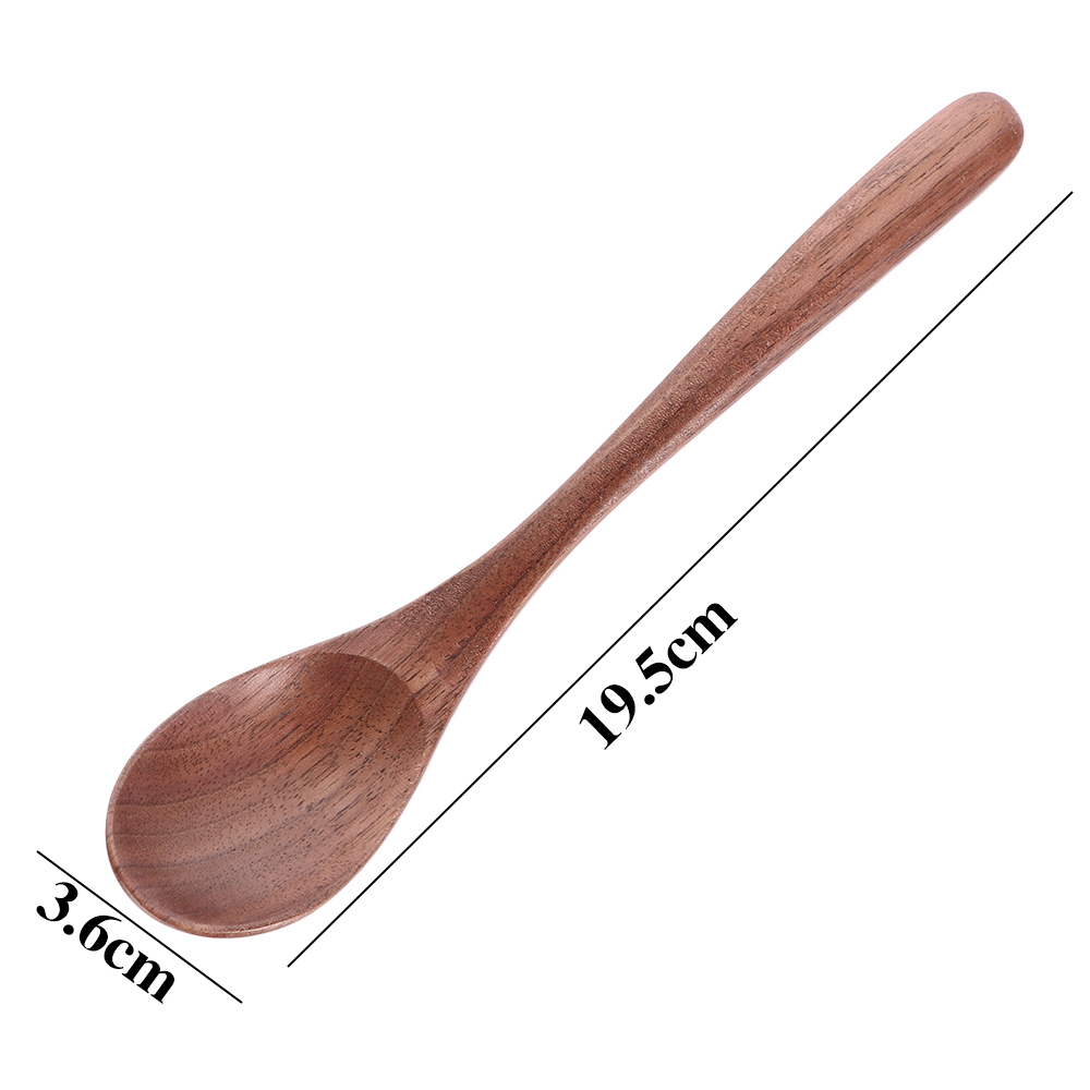 Black Walnut Coffee Honey Spoons Wooden Japanese Style Stir Long Scoop Large Soup Rice Spoon Kitchen Tableware Kitchen Supplies: 3