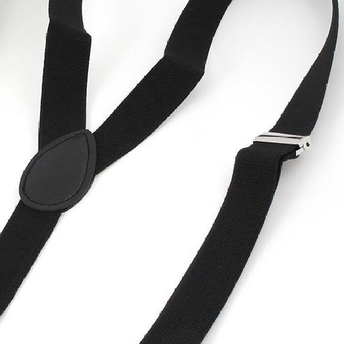Lady Vrouw Verstelbare Metalen Klem Elastische Bretels Bretels-Zwart