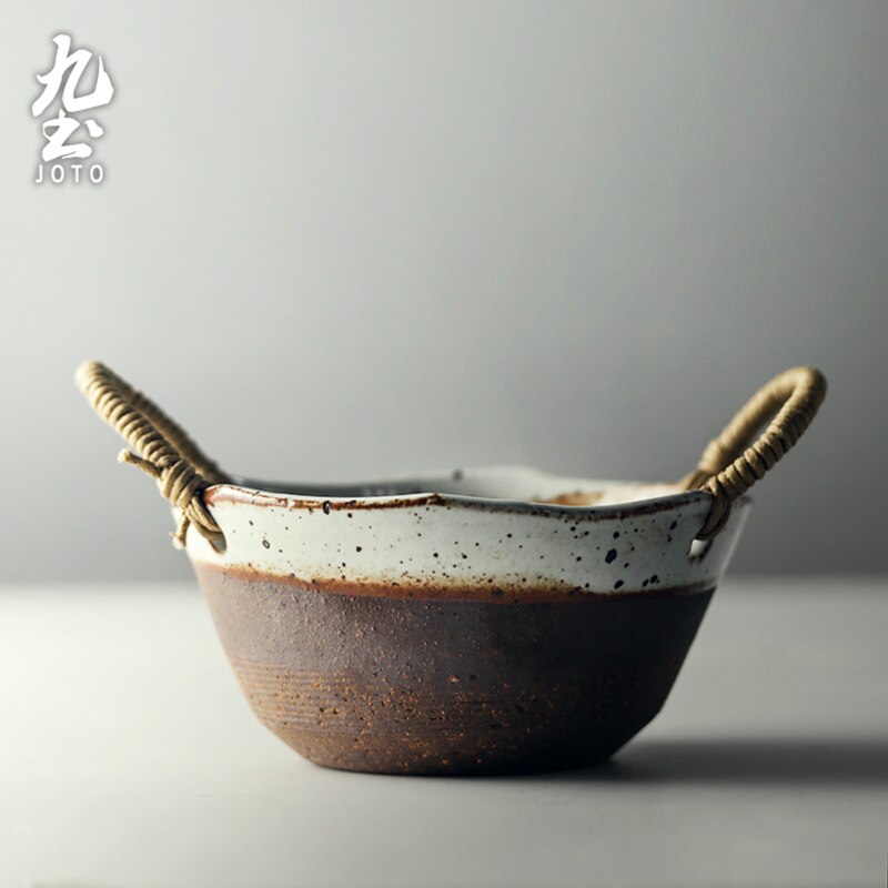 Vajilla de cerámica rugosa japonesa, mini Bol retro Para el hogar, cuenco para frutas y verduras, plato de comida manual simple: 2
