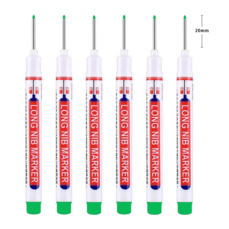 6 Pz/impostato 20mm Foro Profondo Pennino Lungo Testa Marcatori per Il Metallo Perforazione Penna Impermeabile Bagno Lavorazione Del Legno Decorazione Multi-scopo: giallo