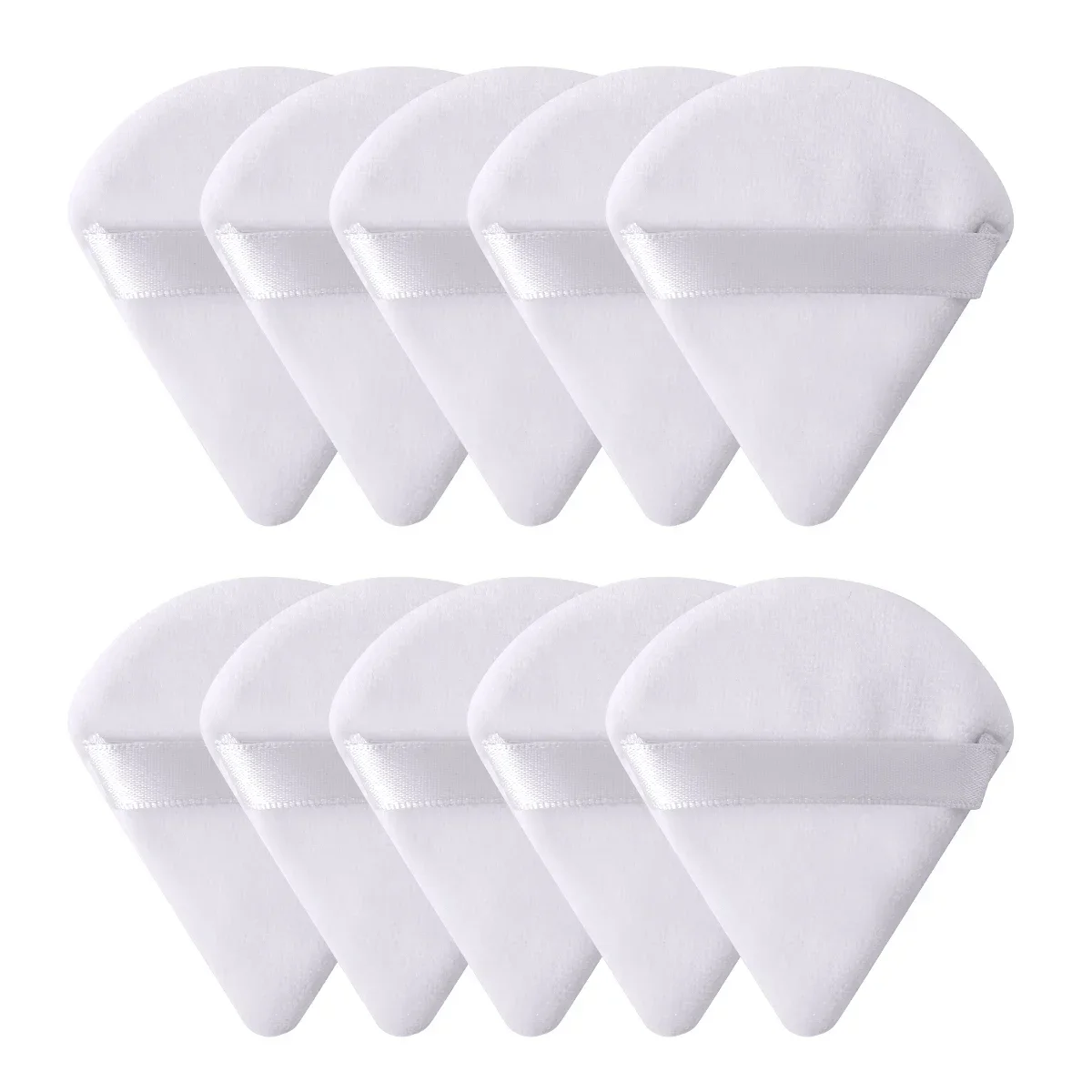 10/20Pcs Triangle Velvet Powder Puff Pizza Flours Mini Face Makeup Sponge Cosmetics Washable Lightweight Makeup Tool: Yellow