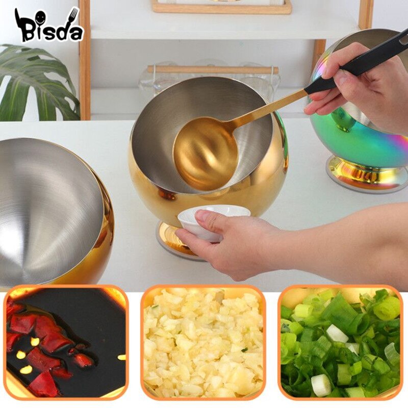 1Pcs Rvs Kruiden Container Kommen Spice Gereedschap Voedsel Opslag Voor Kruiden Knoflook Koriander Voor Openbaar Gebruik