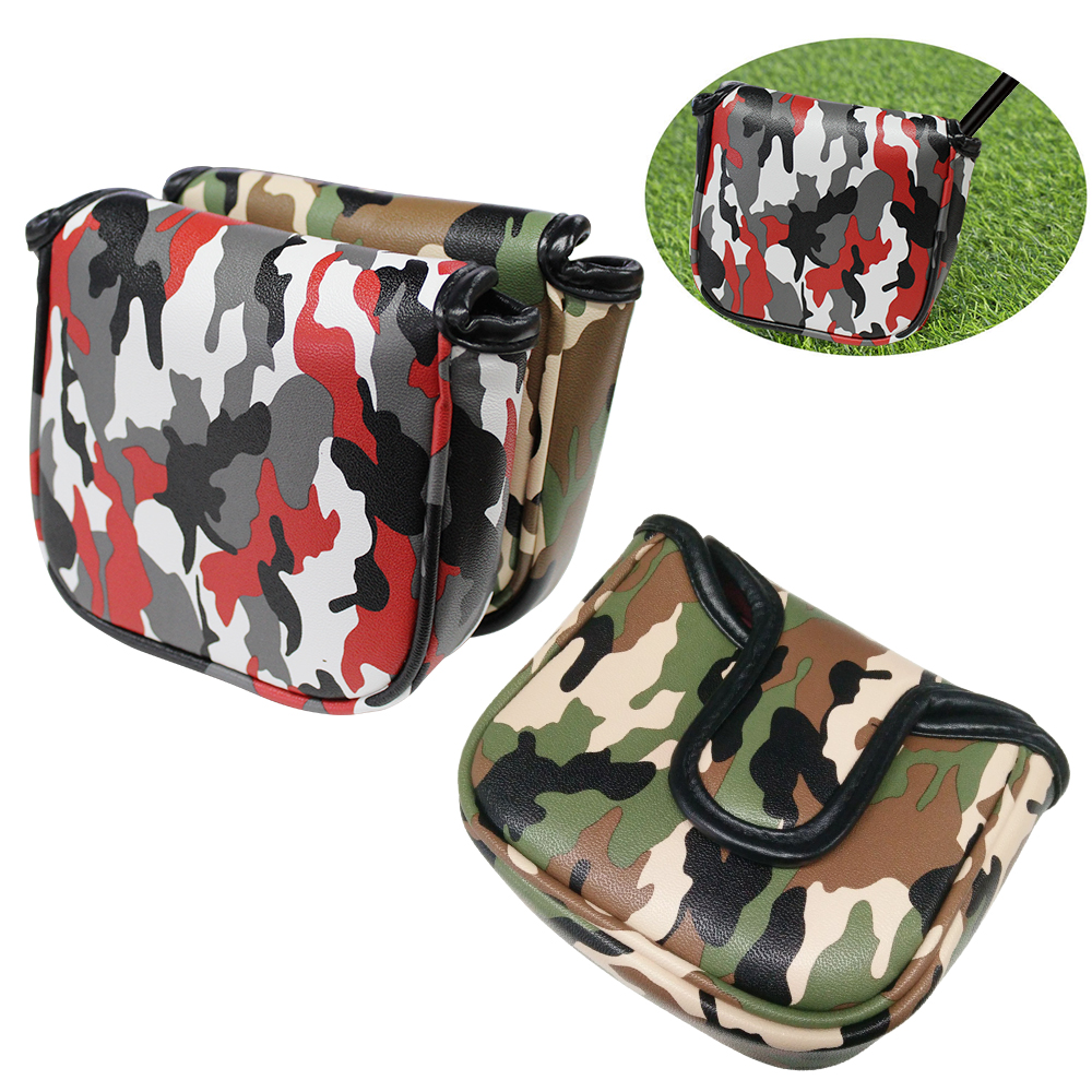 Putter Cover Camouflage Lederen PU Magnetische Sluiting Grote Vierkante Mallet Headcover voor Putter
