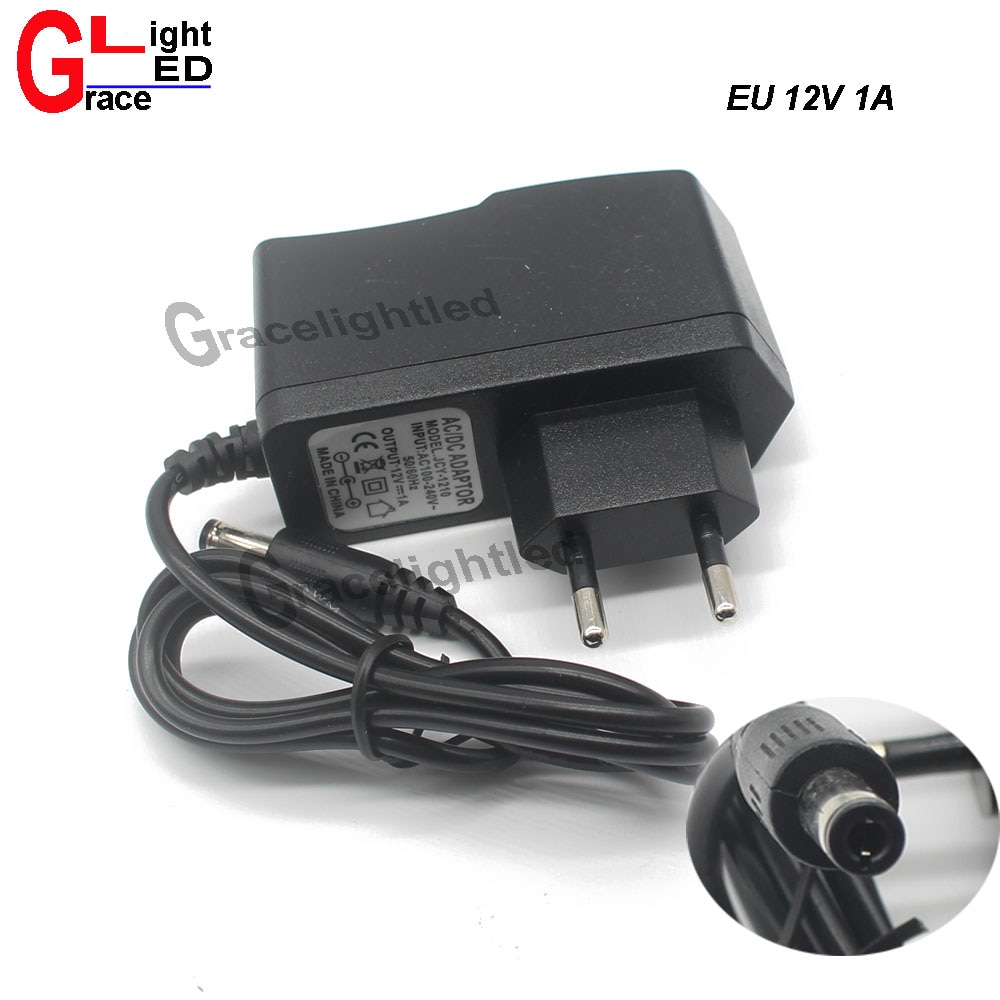 EU Plug AC 100-240 V Naar DC 12 V 1A 12 W Voeding Adapter Koord voor LED Strip