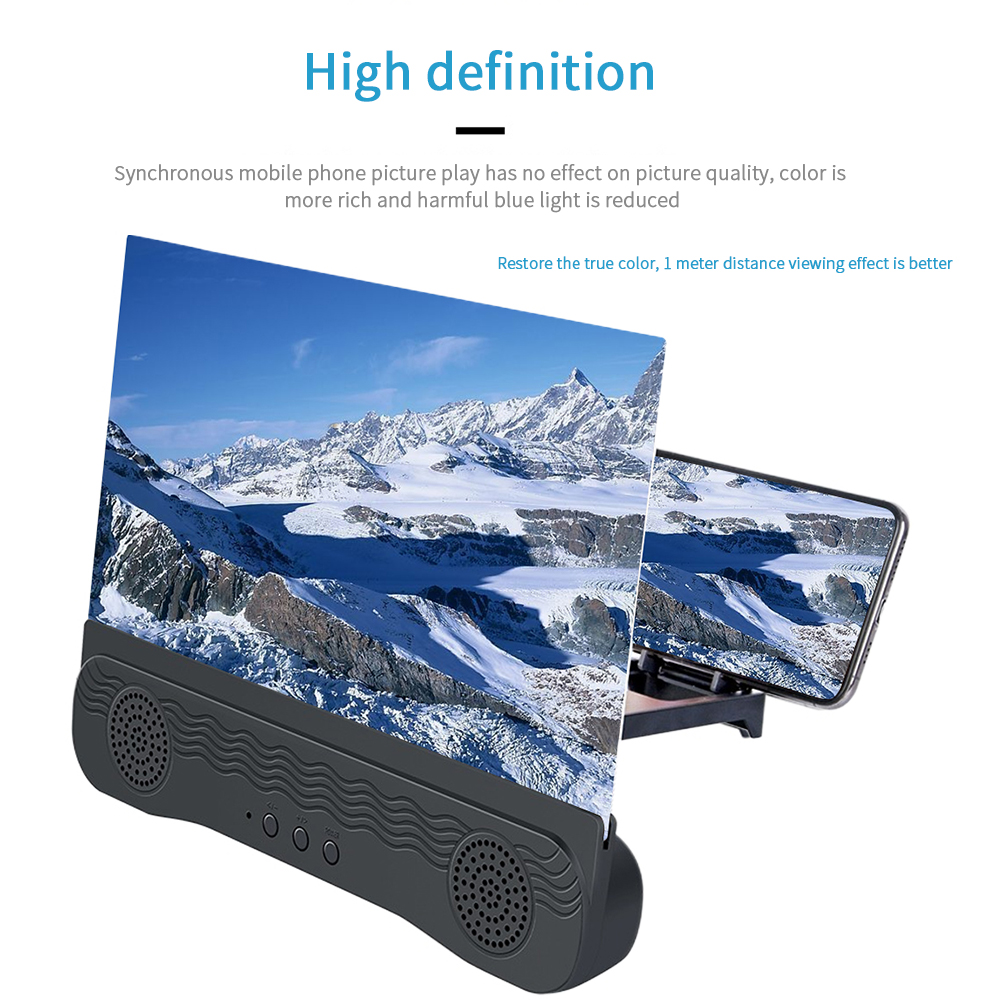 Enlarger 12 Inch With Speaker Anti Radiation Universal Foldable Magnify HD Phone Screen Amplifier Projector Bracket