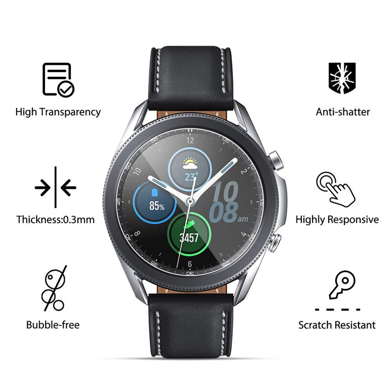 Horloge Film Voor Samsung Galaxy Horloge 3 45Mm 41Mm Hd Clear Krasbestendig Bubble Gratis Anti-Vingerafdrukken screen Protector Glas