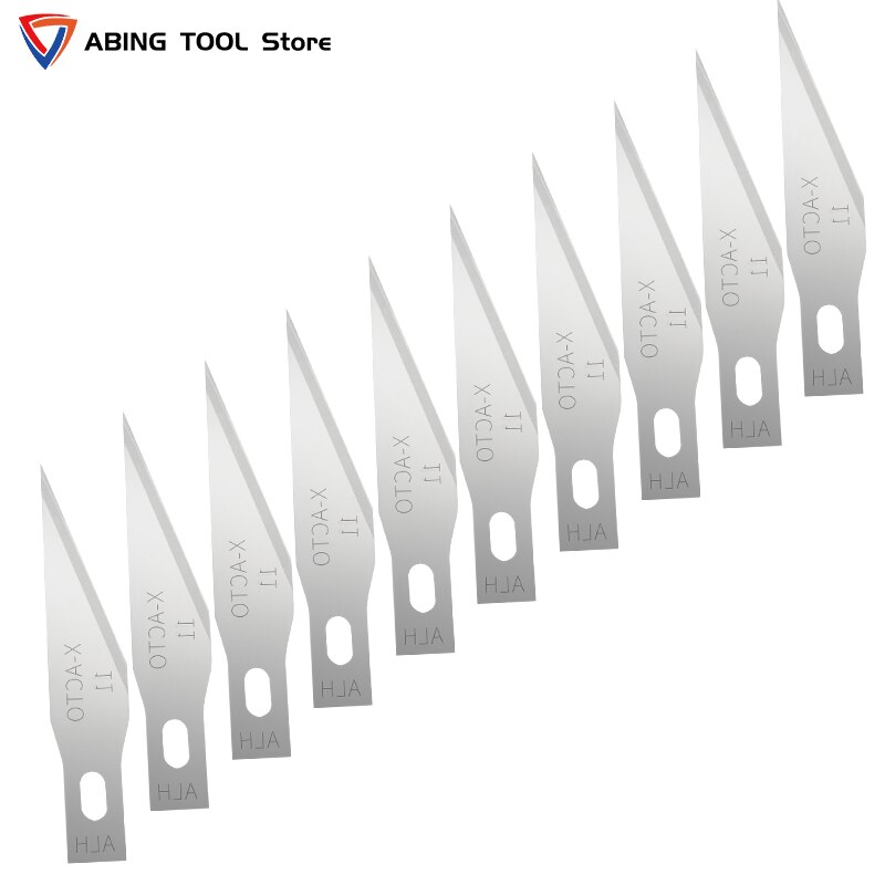 1 Knife Handle with 10pcs Blade Replacement 11A# Wood Cut Paper Knife PCB Repair Scalpel Knife DIY Cutting Tool Clean OCA Tool