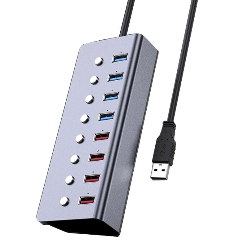 USB 3.0 Hub with Independent Switch Power Supply Port Computer Multi-Interface Four Drag Four Expander