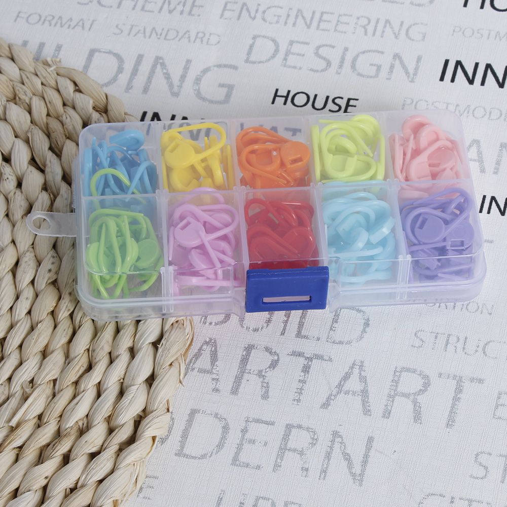 120 Stks/doos Mix Kleuren Mini Case Breien Accessoires Haak Locking Stitch Plastic Markers