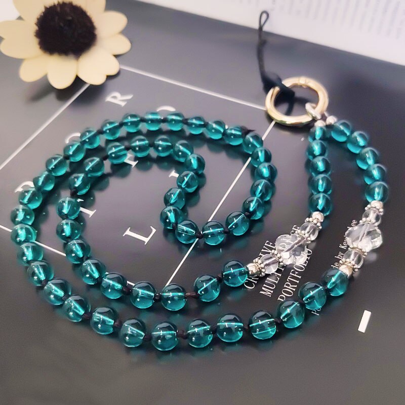 Mobiele Telefoon Lanyard, Ketting, Crystal Bead Hanger, Dual-Gebruik Afneembare Hanger Riem, hand-Geweven Anti-Verloren Touw Hanger: 08