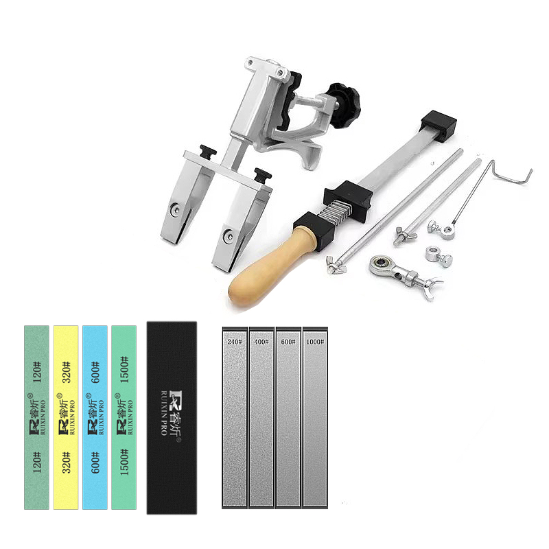 Afilador de cuchillos fijo XK 2025, afilador de piedra para cocina, sistema de molienda en ángulo, piedra de afilar de diamante, carpintería: Azul