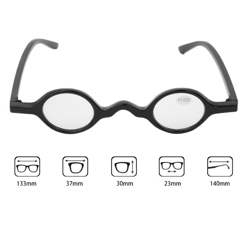 Vintage kleine ronde ovale montuur leesbril presbyopie bril 1.0 1.5 2.0 2.5 3.0 3.5