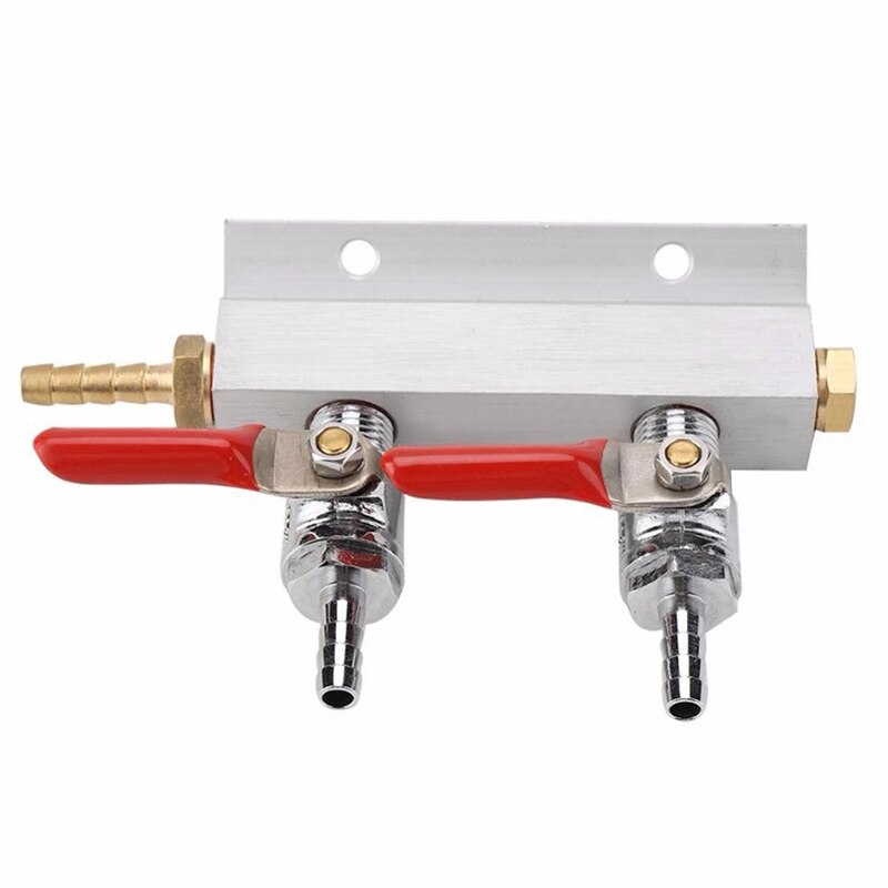2 Way Beer Brewing Gas Manifold CO2 Distributor Splitter Beer Integrated Check Valves Homebrew Beer Making Brewing Tool: Default Title