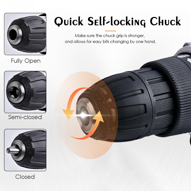 3/8" Double Sleeve Drill Chuck 13mm - Fits Bosch, Makita, Panasonic 18V Cordless Drill Tools