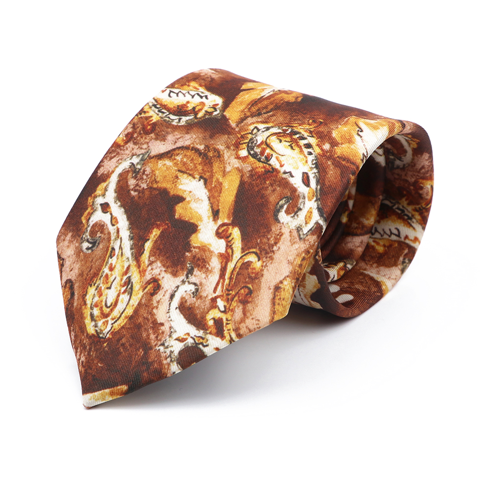9cm Brown Blue Men Tie Vintage Floral Geometry Print Necktie Mens Wedding Business Meeting Suit Shirt Daily Wear Accessories: Orange