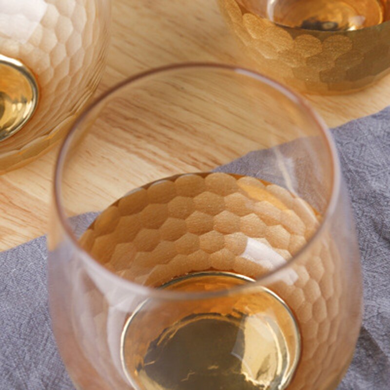 Sätta  of 2-340/375ml/535ml guld botten hem morgonvatten glas kontor juice glas cupsgla -70