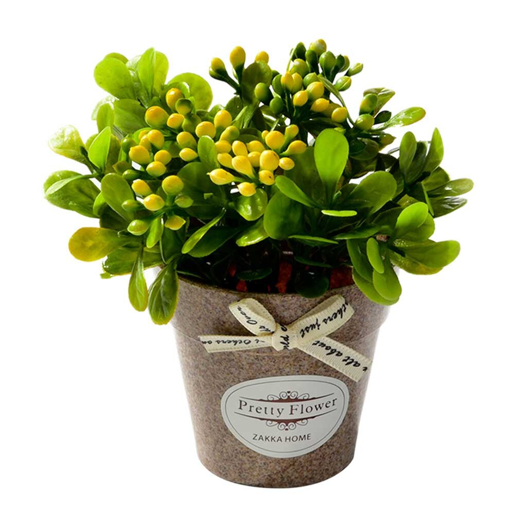 Small And Beautiful Pastoral Style Basil Crafts Artificial Flower Small Bonsai Set Artificial Plant Garden Home Decoration: 2C