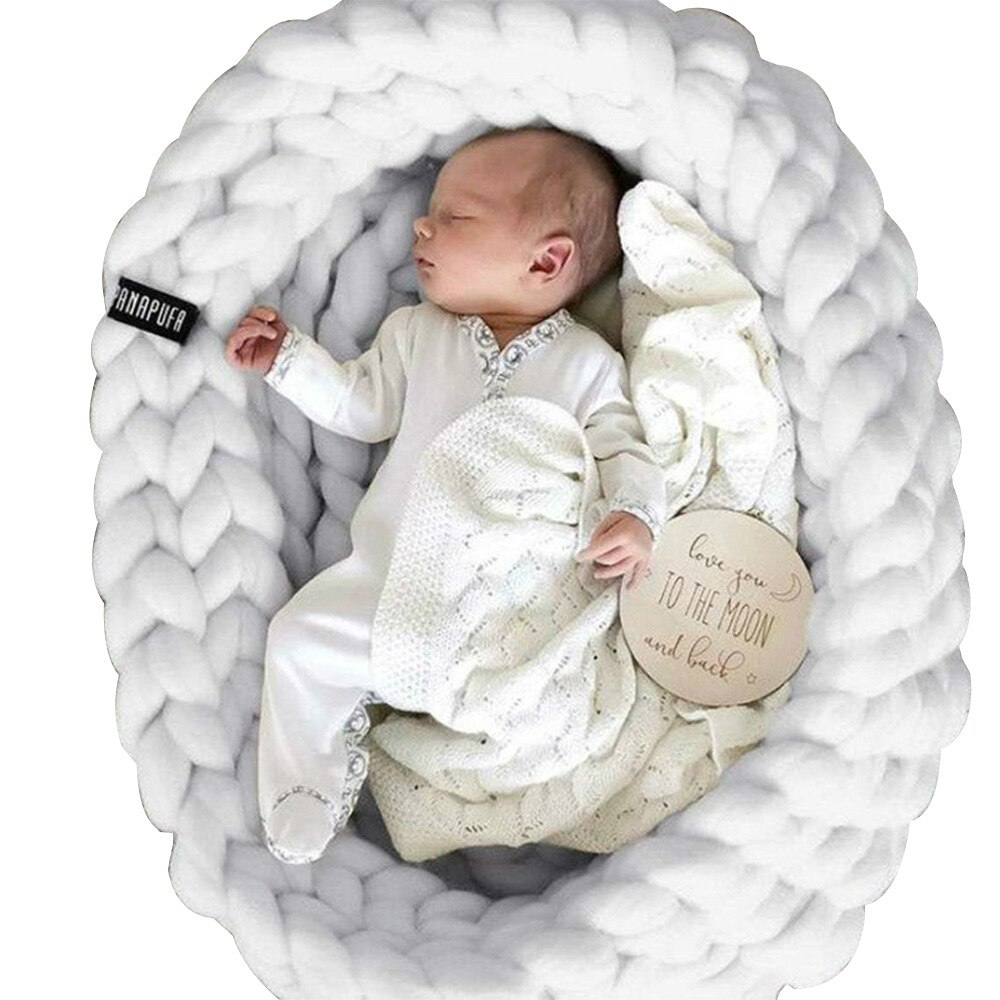 Handarbeit Gewebt Baby Nest Bett Tragbare Stricken Krippe Infant Kleinkind Schlafen Bett Travel Bassinet Fotografie Prop ZT65